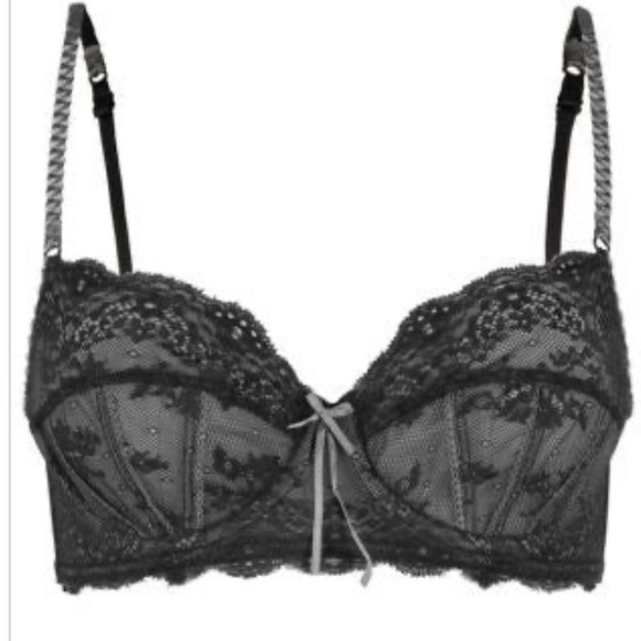 NWOT - Elle Macpherson - 34A Dentelle Underwire Bra in Jet Pewter - Picture 2 of 9